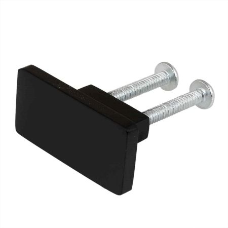 Black Rectangle Stainless Steel Small Cabinet Knobs